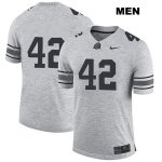 Men's NCAA Ohio State Buckeyes Lloyd McFarquhar #42 College Stitched No Name Authentic Nike Gray Football Jersey SB20E13CB